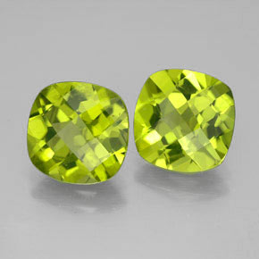 Pedras preciosas de peridoto verde natural de  ct, almofada cortada, VVS-VS