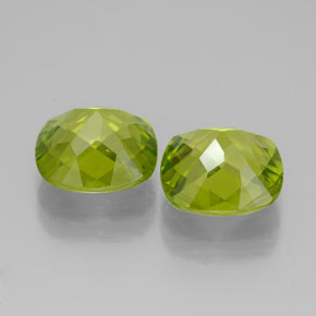 Pedras preciosas de peridoto verde natural de  ct, almofada cortada, VVS-VS