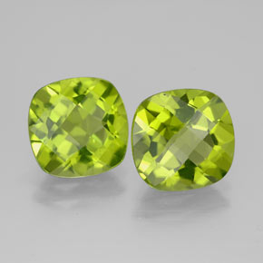 Pedras preciosas de peridoto verde natural de  ct, almofada cortada, VVS-VS