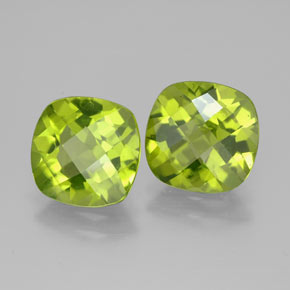 Pedras preciosas de peridoto verde natural de  ct, almofada cortada, VVS-VS
