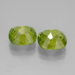 Pedras preciosas de peridoto verde natural de  ct, almofada cortada, VVS-VS