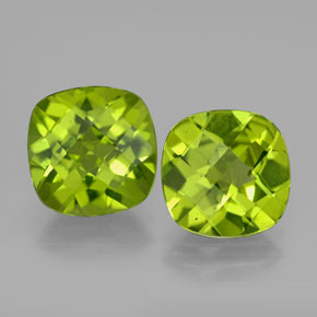 Pedras preciosas de peridoto verde natural de  ct, almofada cortada, VVS-VS