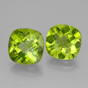 Pedras preciosas de peridoto verde natural de  ct, almofada cortada, VVS-VS