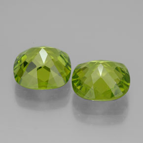 Pedras preciosas de peridoto verde natural de  ct, almofada cortada, VVS-VS