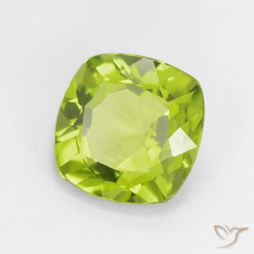 Peridoto verde natural 2,72ct, almofada cortada, VS