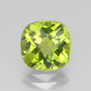 Peridoto verde natural 2,33ct, almofada cortada, VVS
