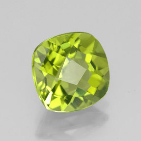 Peridoto verde natural 2,33ct, almofada cortada, VVS