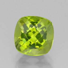 Peridoto verde natural 2,42ct, almofada cortada, VS