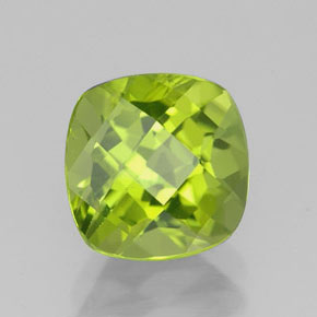 Peridoto verde natural 2,42ct, almofada cortada, VS