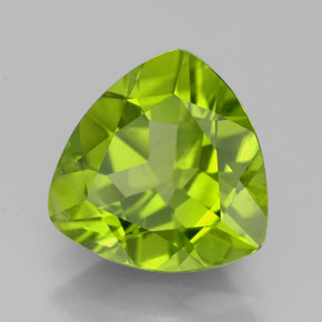 Peridoto verde natural 3,07ct, trillion, VS-SI