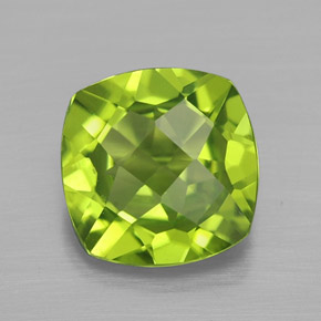 Peridoto verde natural 2,50ct, almofada cortada, VS