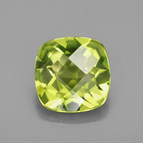 Peridoto verde natural 1,90ct, almofada cortada, VVS-VS