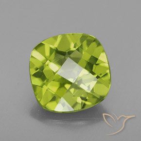 Peridoto Verde amarelado Natural 2.55ct, Almofada, VS