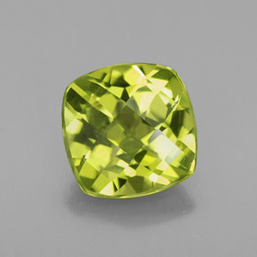Peridoto verde natural 2,21ct, almofada cortada, VS-SI