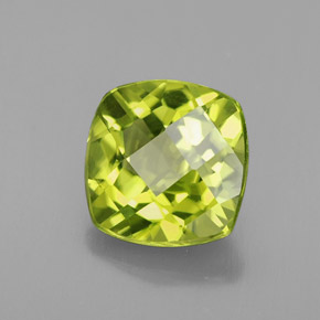 Peridoto verde natural 2,21ct, almofada cortada, VS-SI