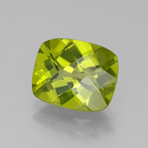 Peridoto verde natural 3,17ct, almofada cortada, VS