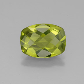Peridoto verde natural 1,87ct, almofada cortada, VS