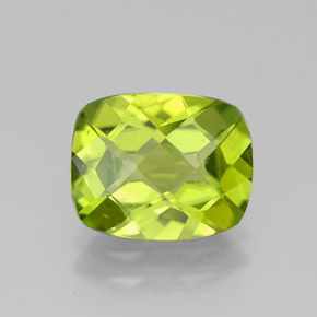 Peridoto verde natural 3,03ct, almofada cortada, VS