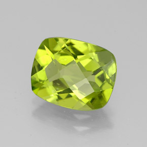 Peridoto verde natural 3,03ct, almofada cortada, VS