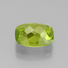 Peridoto verde natural 3,03ct, almofada cortada, VS