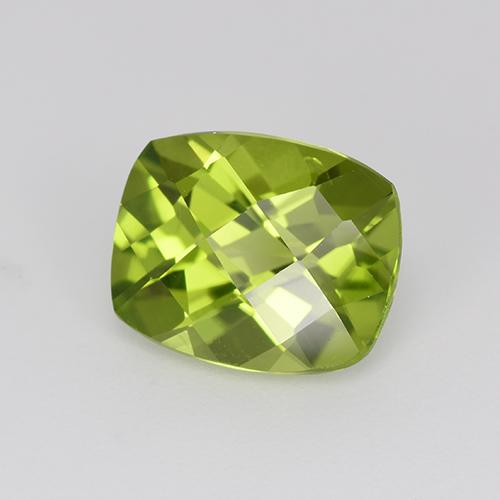Peridoto verde natural 2,94ct, almofada cortada, VS
