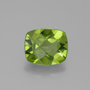 Peridoto verde natural 2,48ct, almofada cortada, VS