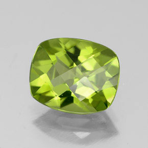 Peridoto verde natural 2,82ct, almofada cortada, VVS-VS