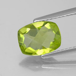 Peridoto verde natural 1,88ct, almofada cortada, VVS-VS