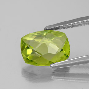 Peridoto verde natural 1,88ct, almofada cortada, VVS-VS