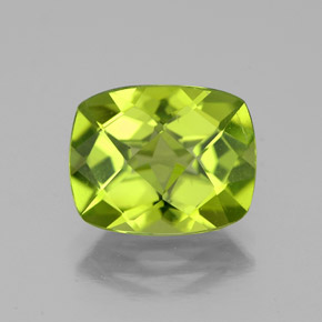 Peridoto verde natural 3,08ct, almofada cortada, VS-SI