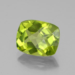 Peridoto verde natural 3,08ct, almofada cortada, VS-SI