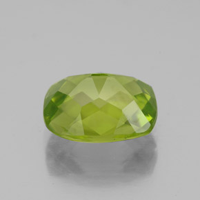 Peridoto verde natural 3,08ct, almofada cortada, VS-SI