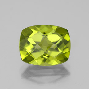 Peridoto verde natural 3,00ct, almofada cortada, VS