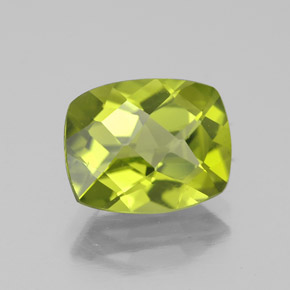 Peridoto verde natural 3,00ct, almofada cortada, VS