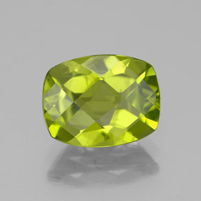 Peridoto verde natural 2,50ct, almofada cortada, VS