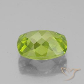 Peridoto verde vivo Natural 2.60ct, Almofada, VS