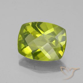 Peridoto verde vivo Natural 2.54ct, Almofada, VS