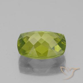 Peridoto verde vivo Natural 2.54ct, Almofada, VS