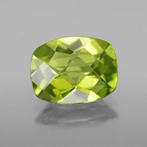Peridoto verde natural 2,09ct, almofada cortada, VVS-VS