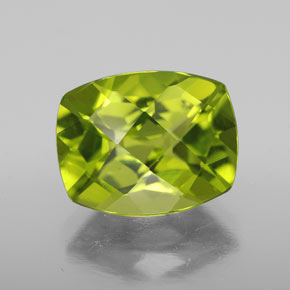 Peridoto verde natural 2,94ct, almofada cortada, VS