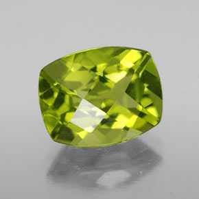 Peridoto verde natural 2,94ct, almofada cortada, VS