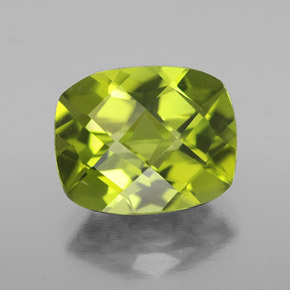 Peridoto verde natural 3,16ct, almofada cortada, VS