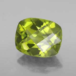 Peridoto verde natural 3,16ct, almofada cortada, VS