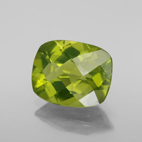 Peridoto verde natural 2,88ct, almofada cortada, VS