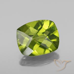 Peridoto verde vivo Natural 2.65ct, Almofada, VS-SI