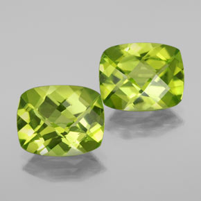Pedras preciosas de peridoto verde natural de  ct, almofada cortada, VS
