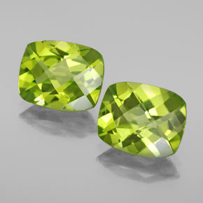 Pedras preciosas de peridoto verde natural de  ct, almofada cortada, VS