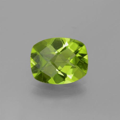Peridoto verde natural 2,49ct, almofada cortada, VS-SI