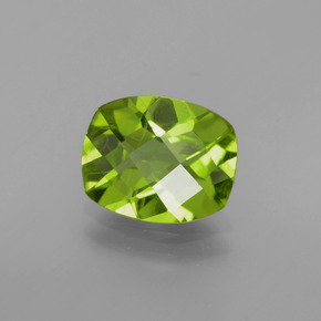 Peridoto verde natural 2,49ct, almofada cortada, VS-SI