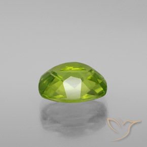 Peridoto verde vivo Natural 2.84ct, Almofada, VS-SI